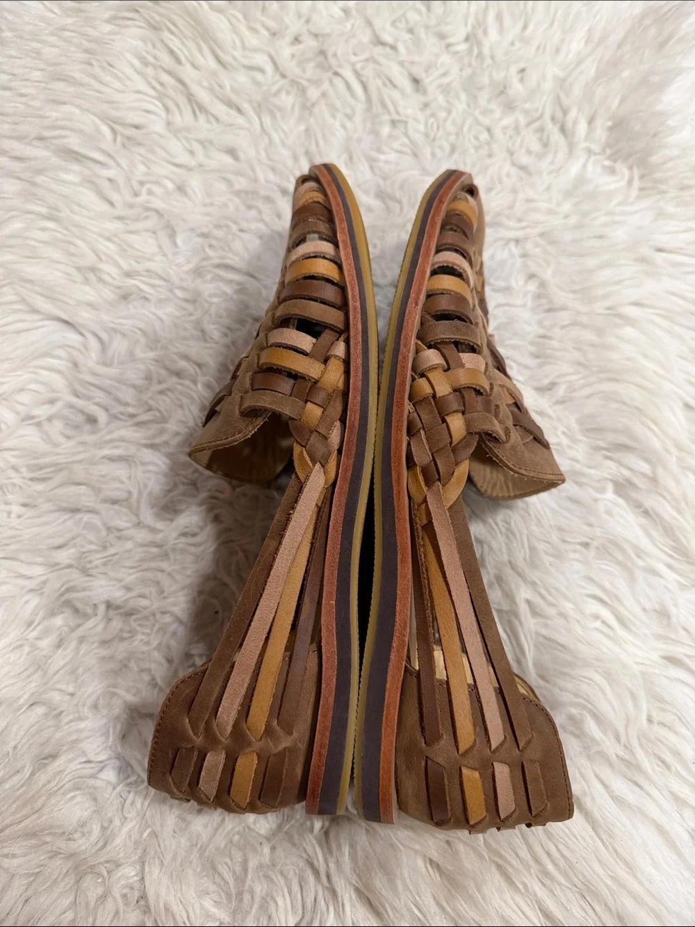 Nisolo Handwoven Leather Huarache Sandals Slip On Men's Size 9.5